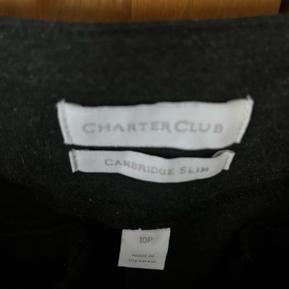 Charter Club Macy’s charcoal grey knit pull on women’s pants. 20P - Picture 2 of 2